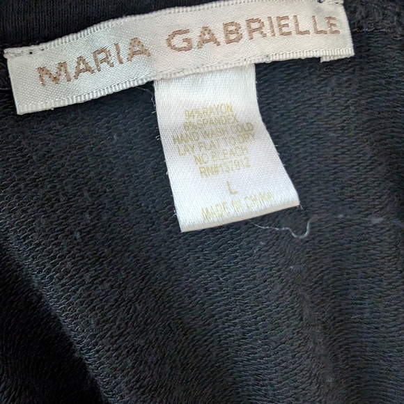 🛍️4 For $15🛍️Black Boxy 3/4 Sleeve Embellished Sweatshirt - Picture 10 of 11